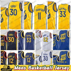 stitched custom Men Women Youth Jersey James Wiseman Stephen Curry 12 Kelly Oubre Jr. City Navy Black Yellow Blue