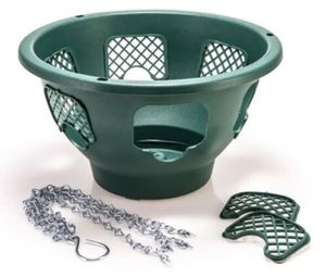 Hanging Basket 12" Easy Fill Flower Garden Pot Plant Planter PP Plastic Metal Chain Indoor Outdoor Decorations Black