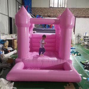 pink Kids ballpit small inflatable bounce house PVC baby jumping bouncy castle toddler jumper bouncer with ball pit toys