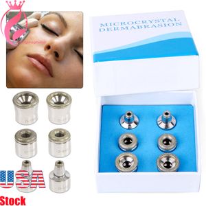 Ny Promotion Microdermabrasion Replacement Tillbehör Delar Högkvalitativ Diamond Dermabrasion 6PCS Tips för rostfritt Wands Facial Care Device