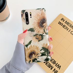 Vintage Sunflower Phone Cases For Huawei P40 Pro P30 P20 Pro Lite Mate 30 20 Pro Soft IMD Dream Shell Phone Back Cover