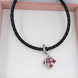 Pandora smycken gör kit 925 sterling silver kedja halsband pärlor armband mysig jul hus hängande charm armband för kvinnor mens passar par gåva 797517en27