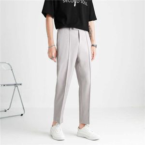 Summer Casual Pants Men Solid Color Business Dress Pants Office Social Suit Pants Wedding Streetwear Trousers Costume Homme 210527