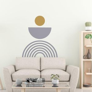 Väggklistermärken Semi Circle med och båge dekal abstrakt boho dekor för modernt hem Skandinaviskt liv E230