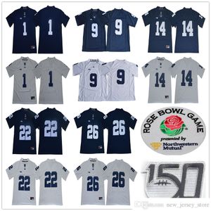 NCAA Penn State Nittany College Futbol Giymek 1 KJ Hamler 14 Sean Clifford 22 John Cappelletti 26 Saquon Barkley 9 Trace McSorley 150th Gül Kase Yama Formaları