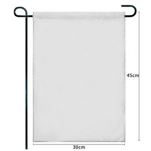 Blank Sublimation Garden Flag 100% polyester 3 layers white banner flags triple ply with black Shading cloth Heat transfer Double sides printing banners WHT0228