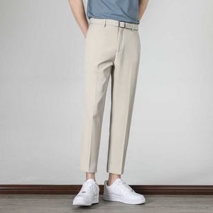 Pantaloni da uomo di alta qualità Pantaloni Pantaloni solidi Casual Business Dress Pants Office Summer Social Pantaloni da sposa Streetwear Vestiti 210527