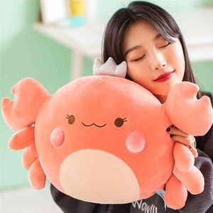 58cm Down Cotton Stuffed Crab Plush Underwater Animal Cute Little Plushie Chair Sofa Decor Toy Throw Pillow 210728