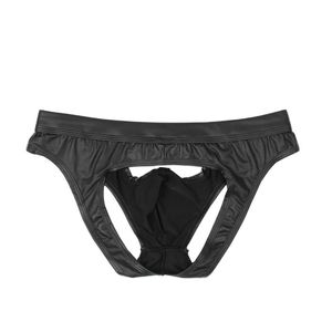 Luxury Underwear Mens Underbyxor Imitation Patent Leather Briefs med ihålig rygg och höftöppnande trendig sexig kroppsbyggande ungdomsöversikt. Lådor kecks thong hpbg