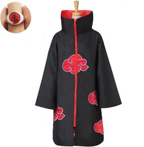 Halloween Anime Costumes NARUTO Uchiha Itachi Cosplay Costume Trench Akatsuki Cloak Robe Ninja Coat Set Ring Headband Unisex Capes Cosplay
