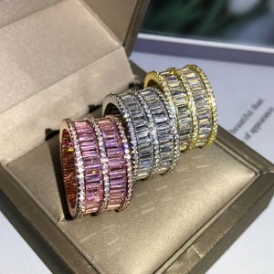 3 цвета мода кольцо установить белое розовое золото заполненное алмазное взаимодействие свадебные кольца для женщин пальцев ювелирные изделия