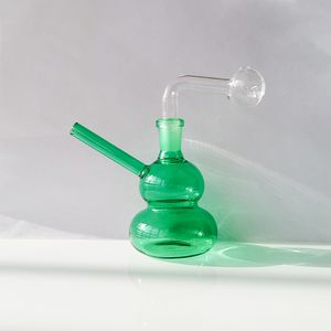 14mm Glas Hookah Rökrör Shisha DipoSable Glasrör Oljebrännare Gourd Formad Tobaksskål Ash Catchers Percolater Bubbler Rökning Tillbehör