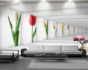 Salon 3d papier peint belles fleurs en expansion espace 3D papier peint salon chambre revêtement mural HD moderne Mural 3d papier peint