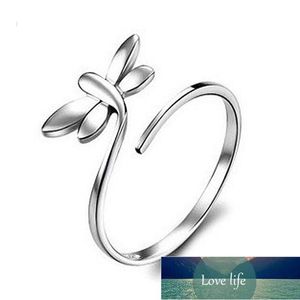 Söt dragonfly öppen ring silverpläterad färg ringar för kvinnor smycken anel anillos aneis bague smycken anelli anillo bästa present fabrik pris expert design kvalitet kvalitet