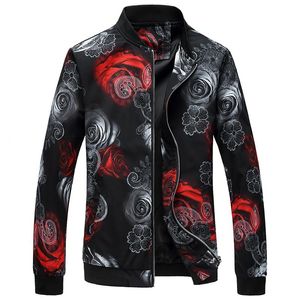 Męskie kurtki z długim rękawem Kurtka Asia Size S - 6xl Flower Fashion Casual Mens Coats Slim Wygodne Tops