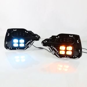 1Pair Car LED DRL Daytime Running Lights Turn signal lamp For MG ZS 2020 2021 Fog Lamp Covers