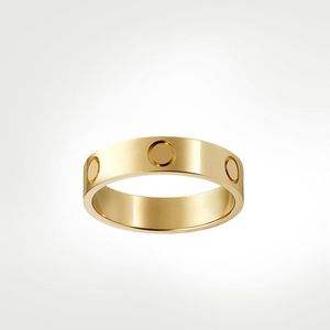 4mm mm Titanium Steel Silver Love Ring Män och Kvinnor Rose Gold Smycken för älskare Par Ringar Gift