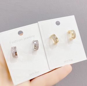 Berömda varumärken Classic S925 Silver Love Stud Earrings Set Auger Zircon Earrings for Women Men Couples Fine Jewlery Wholesale