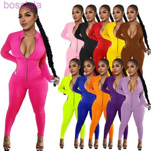 Fashion Casual Sports Tracksuits Sexy Woman Long Sleeve JumpsuitsSlim Pink Fashion Onesies Rompers