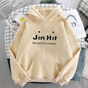 Jinhit Entertainment Winter Hoodie luźna bluza panie harajuku kawaii list z długim rękawem pullover ponadwymiarowa bluza z kapturem kobiet 210909