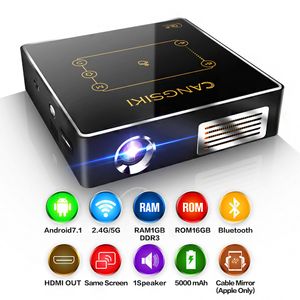 Android 7.1 Pocket Projector C9 Plus-x 150ansi Lumen Home Theater Mini Portable Projector 2.4G 5.8G Wifi BT4.0 DLP Handheld Smart Beamer