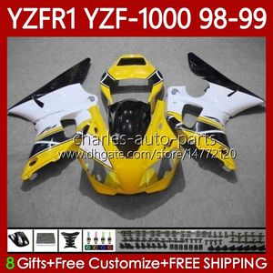 Carenature OEM per YAMAHA YZF-R1 YZF1000 YZF R 1 1000 CC YZFR1 98 99 00 01 Carrozzeria 82No.94 YZF R1 1000CC 1998 1999 2000 2001 YZF-1000 98-01 Kit corpo moto giallo nero