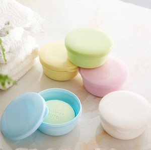 Soap Dish Box Bathroom Sealed Soap-Case Holder Container Wash Shower Home Round Travel Supplies SN2696