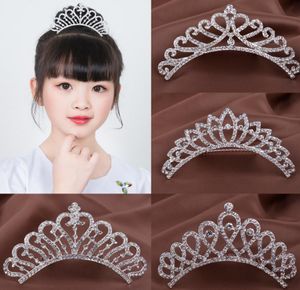 wedding crystal crown comb pearl hair sticks prom headband kids girl party events clear rhinestone tiaras sliver hair jewelry Christmas gift