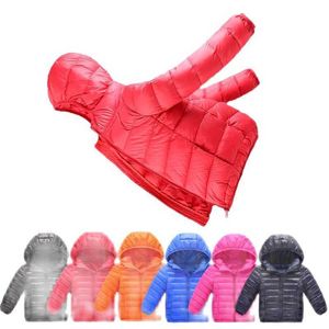 Child Winter Jacket Coats for Girls Toddler Kids Solid Cotton-Padded Hooded Light Parka Coat Teenage Boys Outerwear Jackets 10 H0909