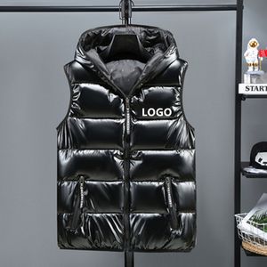 Man Sleeveless Vests Jackets Fashion Trend Hip Hop Zipper Hooded Vest Custom Coats Designer Male Winter Thicken Casual Waistcoat Outerwear