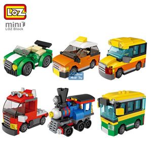 Loz Mystery Boxes Mini Building Dinosaur、車、ミリタリートラックエンジニアリング車、DIY教育玩具、子供クリスマスプレゼント、2-1