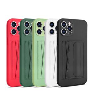 Convertible Touch Fastener Kickstand Card Slot Cell Phone Cases for iPhone X XR XS 11 Pro Max 12 Mini 13 Shockproof Back Covers