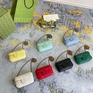 Mini-Kette Single Shoulder Messenger Bag Gold Standard gebrauchtes Leder mehrfarbig optional vielseitige klassische Modeempfehlung