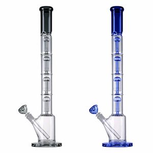 Neueste große dicke Bongs Wasserpfeifen 4 Schichten 6 Armbäume Glasbong 18 mm weibliches Gelenk mit Schüssel und Downstem-Wasserpfeifen 2 Farben hohe Öl-Dab-Rigs