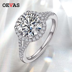 OEVAS Real Color Moissanite obrączki do kobiet Sprzekające100% 925 Sterling Silver Engagement Party Biżuteria