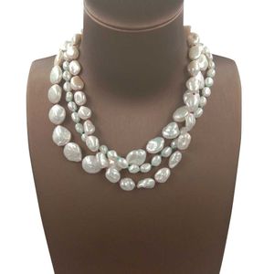 30-54 cm 100% natur sötvatten pärlhalsband, barock pearl choker halsband med fin lås, 7-14mm, färg tråd OEM Välkommen