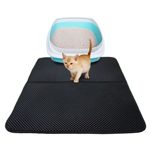 Cat Miot Mat dla ściółki Self Cleaning Cat Litter Locker Trapper Wodoodporny Pet Cat Mata Double-Layer Pad Bed Place 2101006