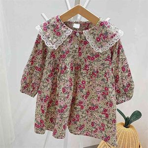 Girls' Dresses European And American Children's Autumn Korean Floral Long Sleeve Princess 210625