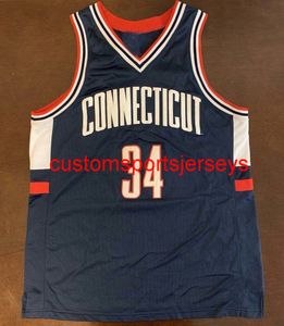 Maglia da basket da uomo e da ragazzo Ray Allen UCONN Connecticut Huskies, aggiungi qualsiasi numero di nome