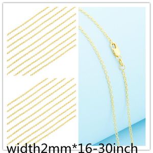 Promocja łańcuchów Hurtowa wypełniona złotem naszyjnik Modna biżuteria 2 mm Rolo „16-30” cale wisiew