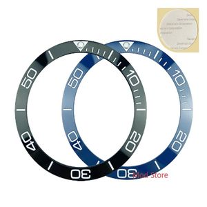 Reparationsverktygssatser 38mm Blue/Black White Writing Ceramic Bezel Inserts Set for Conquest Style SKX007/009 Diver Watch Parts