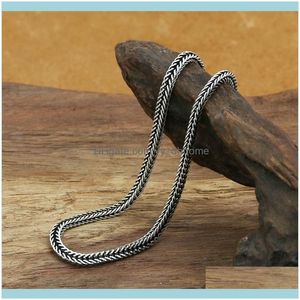 Ketten Anhänger Schmuckketten Fnj Schwanzkette Halsketten 925 Silber 2,8 mm 45 cm bis 65 cm Original S925 Thai Frauen Männer Halskette Drop Lieferung 202