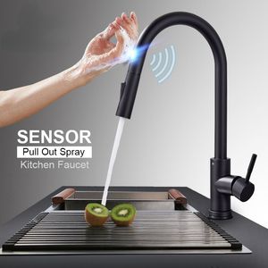 Sensor Kitchen Faucet Smart Touch Induttivo Miscelatore rubinetto sensibile Tap Single Maniglia Dual Outlet Modes Acqua Torneira de Cozinha