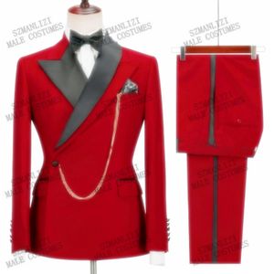 Selling Brown Double Breasted Men Suits Slim Fit Costume Homme Wedding Tuxedos 2 Pieces Groom Party Prom Man Blazer284E