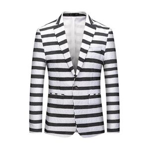 Ternos masculinos Blazers Terno Estilo Urbano Business Casual Botão único Listrado Casaco Casaco Cauda Femme Vestido Trajes