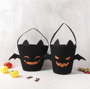 Halloween Candy Pocket Festival Party Supplies Canvas Gift Bags Candies Pack with Handle Black Devil Orange Packs Home Festivals Decoration Free Duty A02