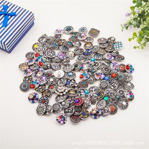 100pcs MM Snaps Charm Mixed Style mm Interchangeable Button Fit For Ginger Snaps Fashion Jewelry T2
