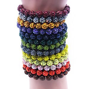 8mm Colorful Crystal Beaded Ball Strands Stretch Bracelets Handmade Women Girl Valentine's Day Party Club Jewelry