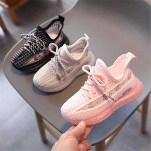 Babay Barnskor Daisy Glow Kids Sneakers Flickor Casual Skor Boys Mesh Andningsbara Toddler Skor 2021 Höst Ny G1025