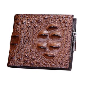Crocodile Wallet Man Short Fund High Archives Youth Business Affairs Genuine Leather Purse Men Carteira Masculina Cartera Hombre